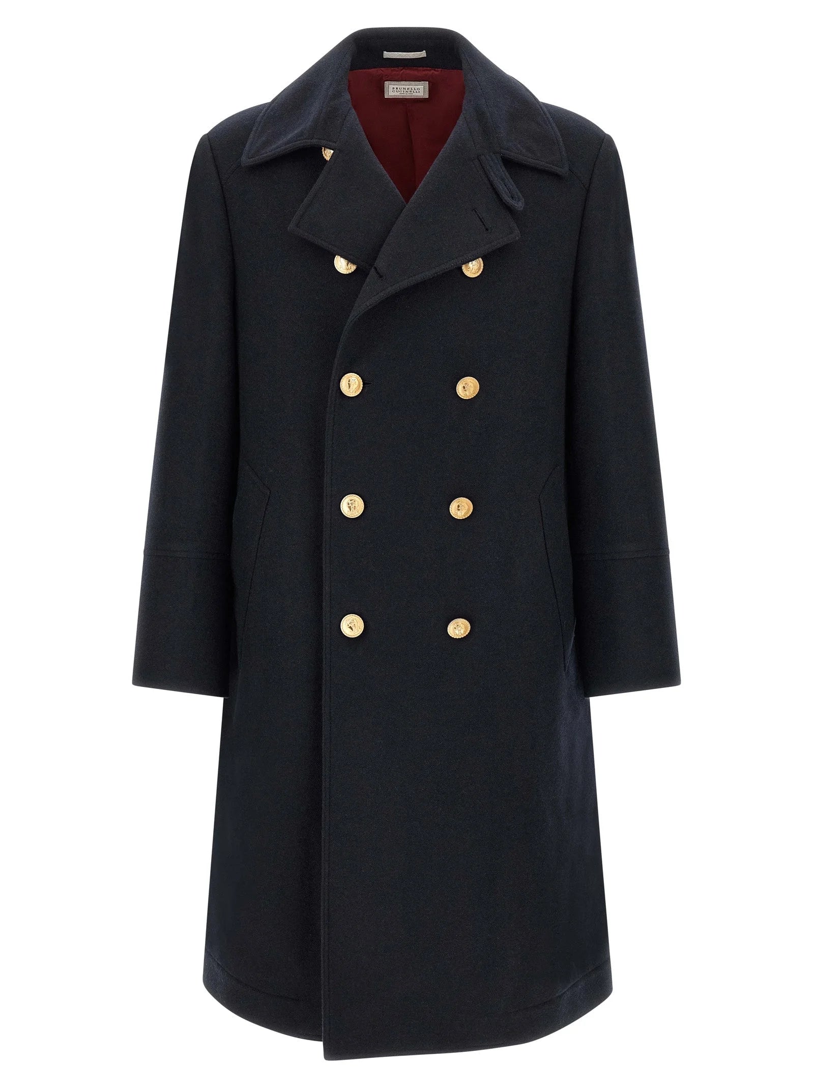 Brunello Cucinelli Blue Cashmere Coat