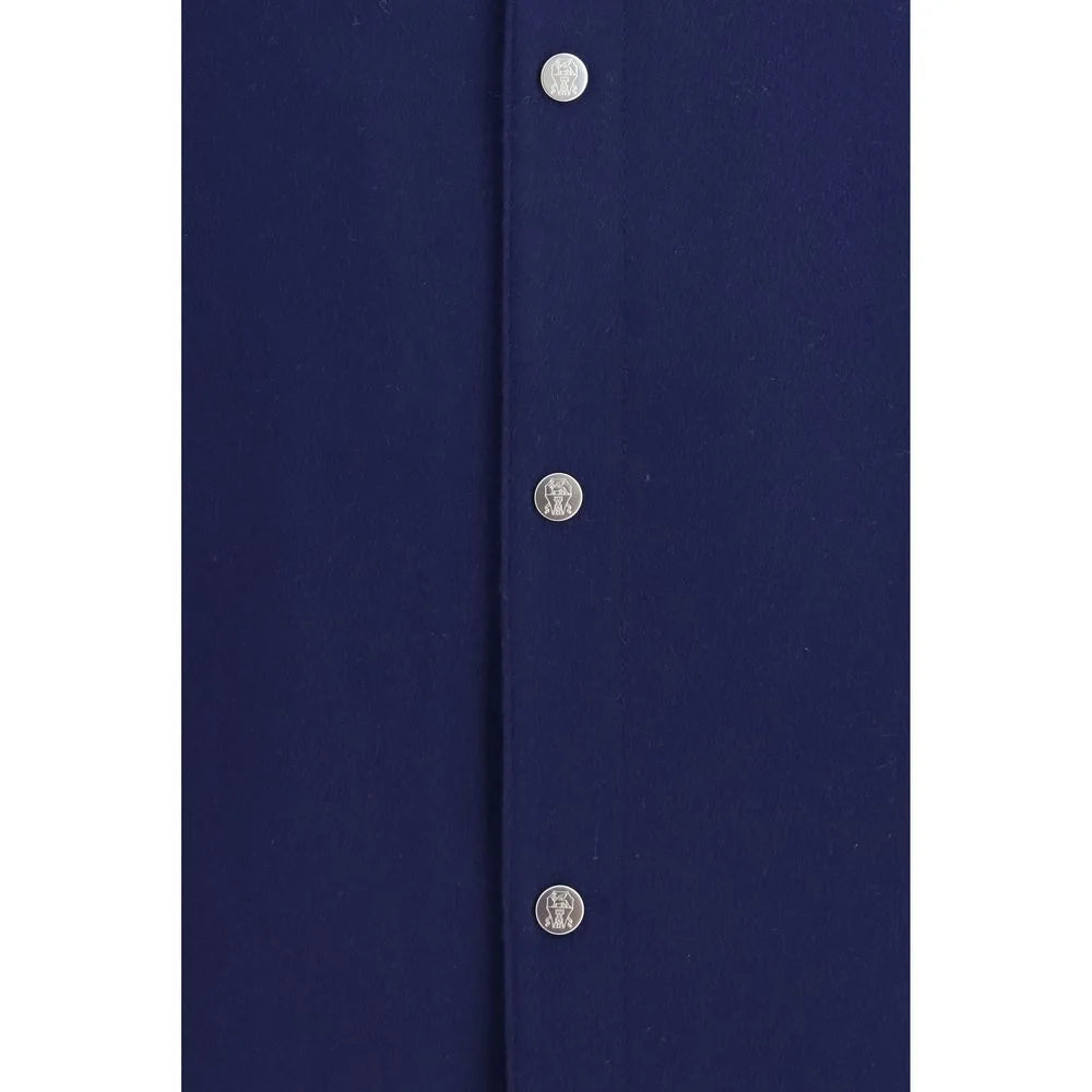 Brunello Cucinelli Blue Cashmere Full-Length Jacket