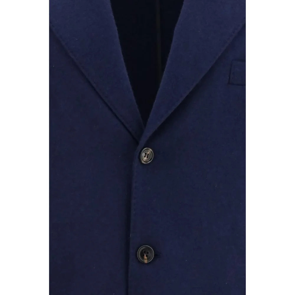 Brunello Cucinelli Blue Cashmere Full-Length Jacket