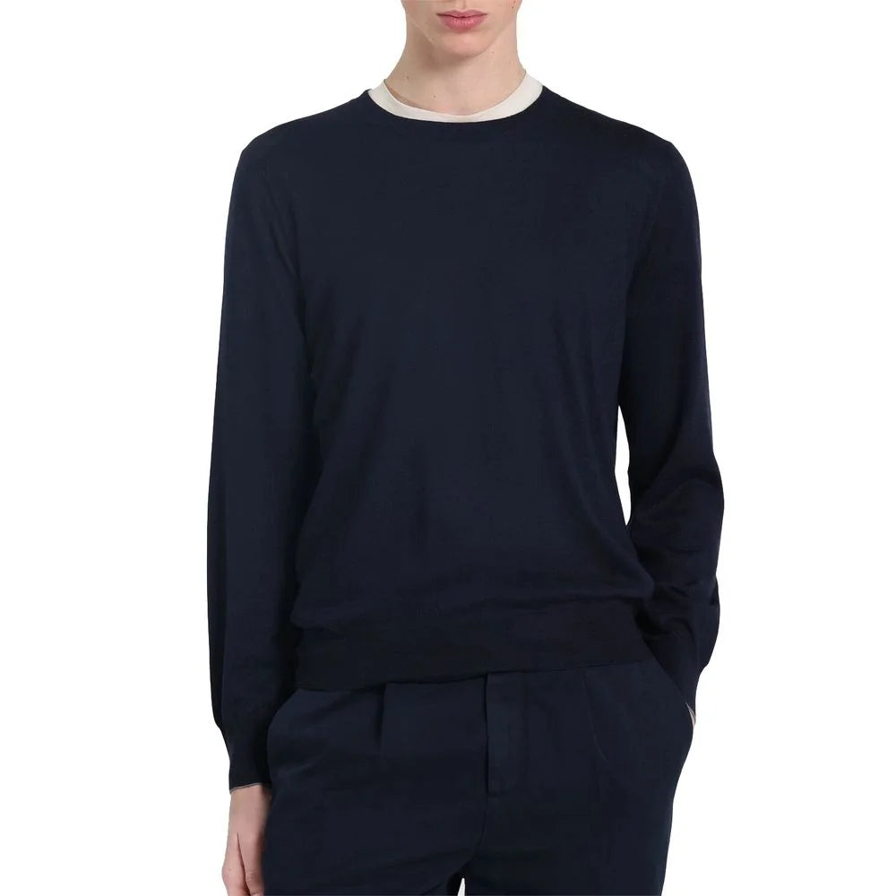 Brunello Cucinelli Blue Cashmere Men Sweater - Sweaters