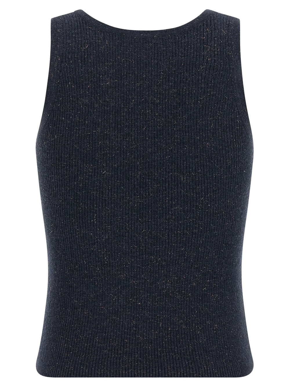 Brunello Cucinelli Blue Cashmere Sleeveles T-Shirt