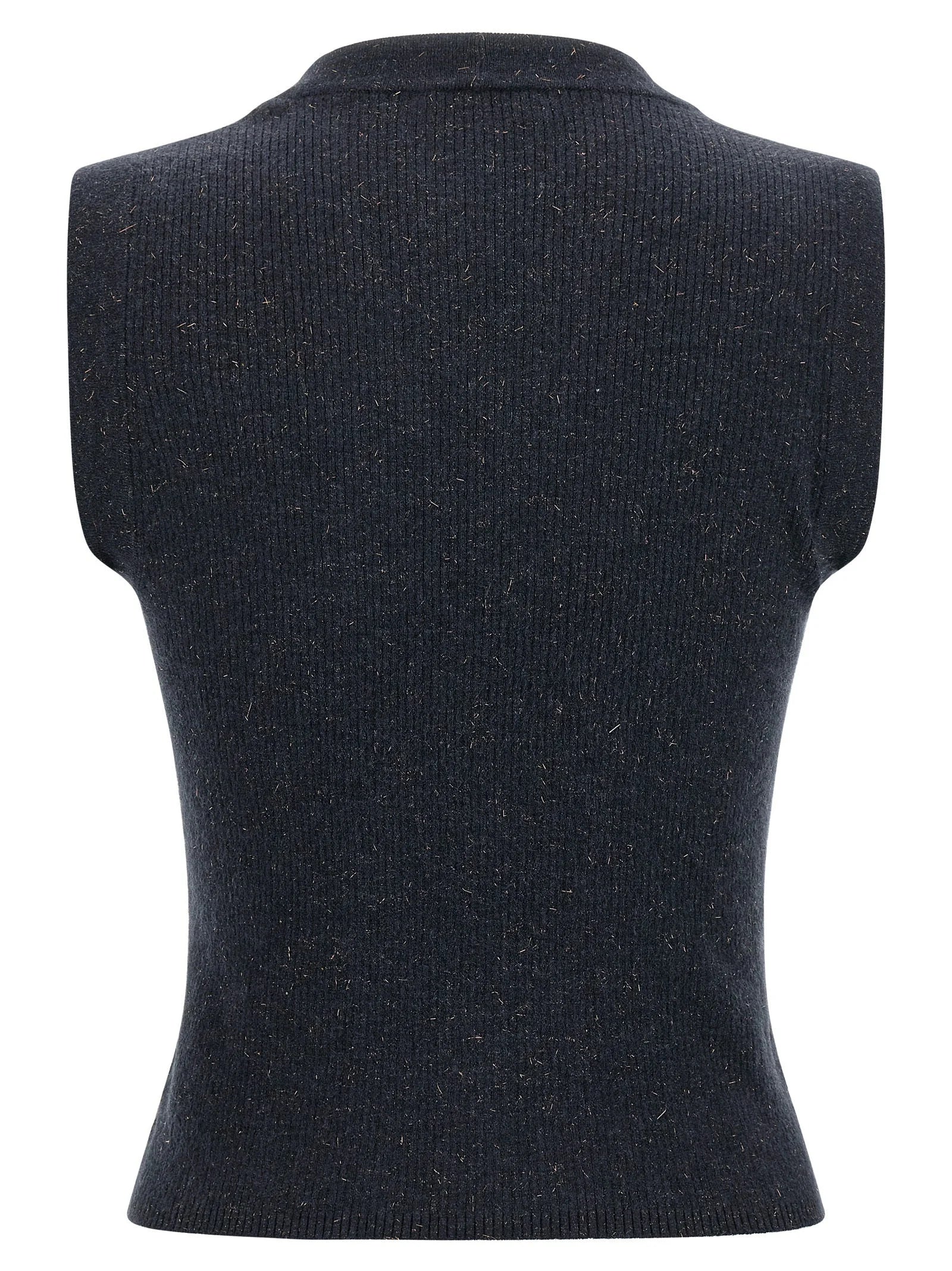 Brunello Cucinelli Blue Cashmere Sleeveless Jacket - S