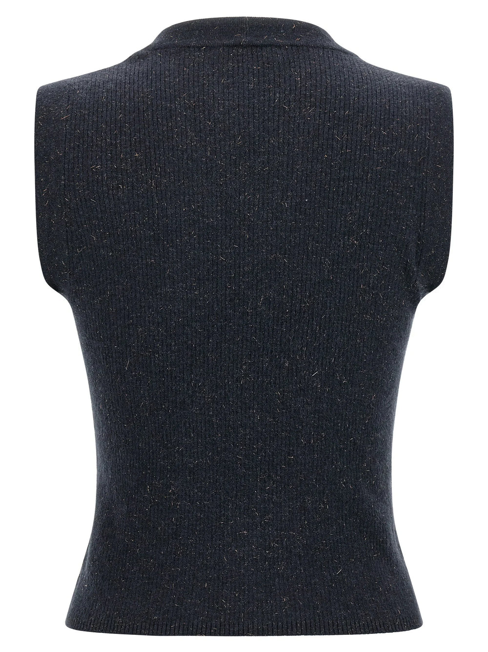 Brunello Cucinelli Blue Cashmere Sleeveless Jacket - S