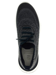 Brunello Cucinelli Blue Cotton Athletic Sneakers
