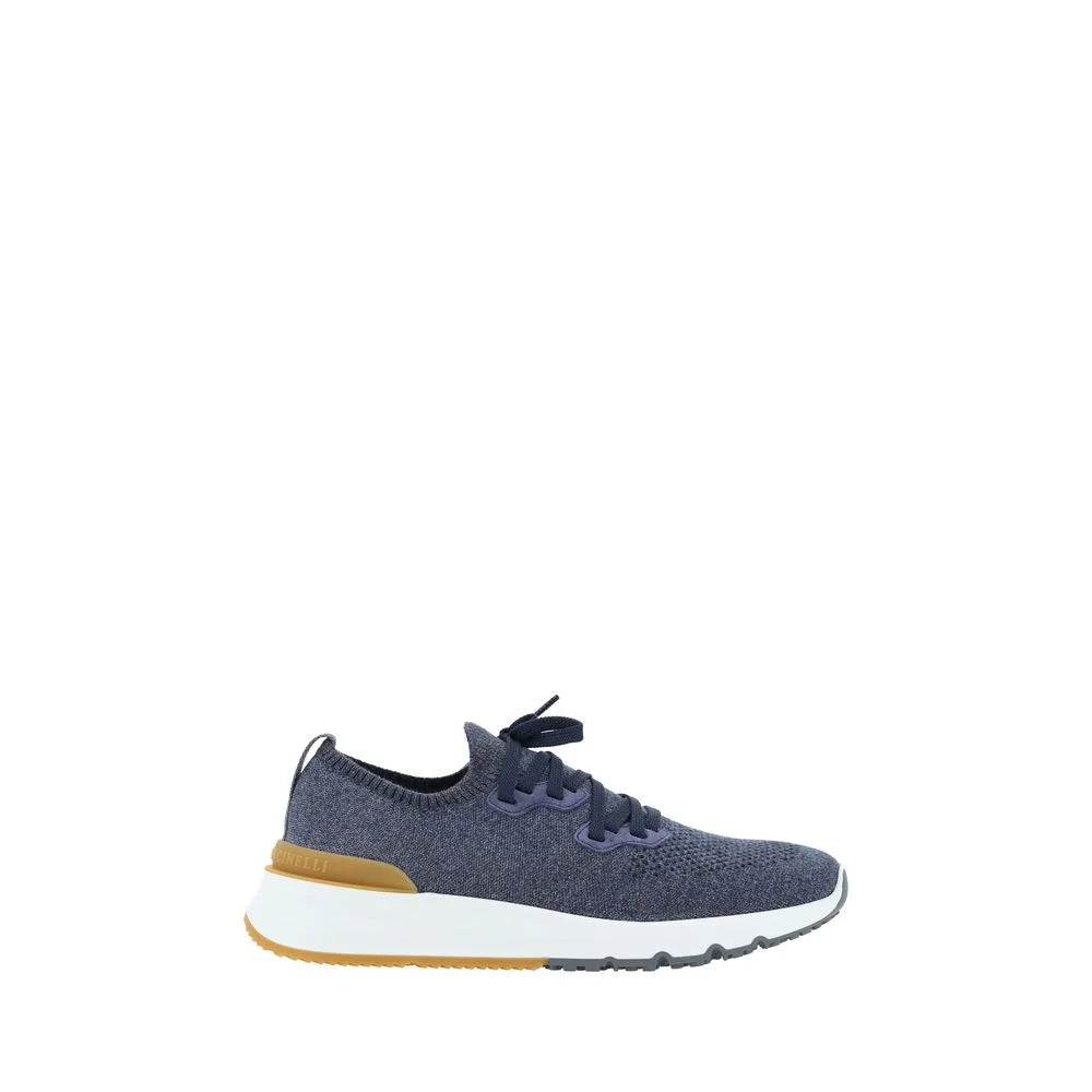 Brunello Cucinelli Blue Cotton Athletic Sneakers - EU45/US12