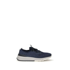 Brunello Cucinelli Blue Cotton Athletic Sneakers - EU45/US12