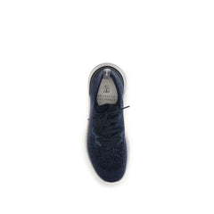 Brunello Cucinelli Blue Cotton Athletic Sneakers - EU45/US12
