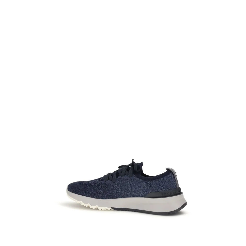 Brunello Cucinelli Blue Cotton Athletic Sneakers - EU45/US12
