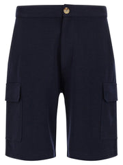 Brunello Cucinelli Blue Cotton Bermuda Shorts