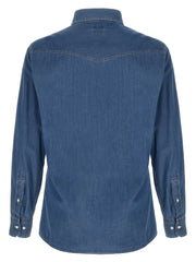 Brunello Cucinelli Blue Cotton Blouse