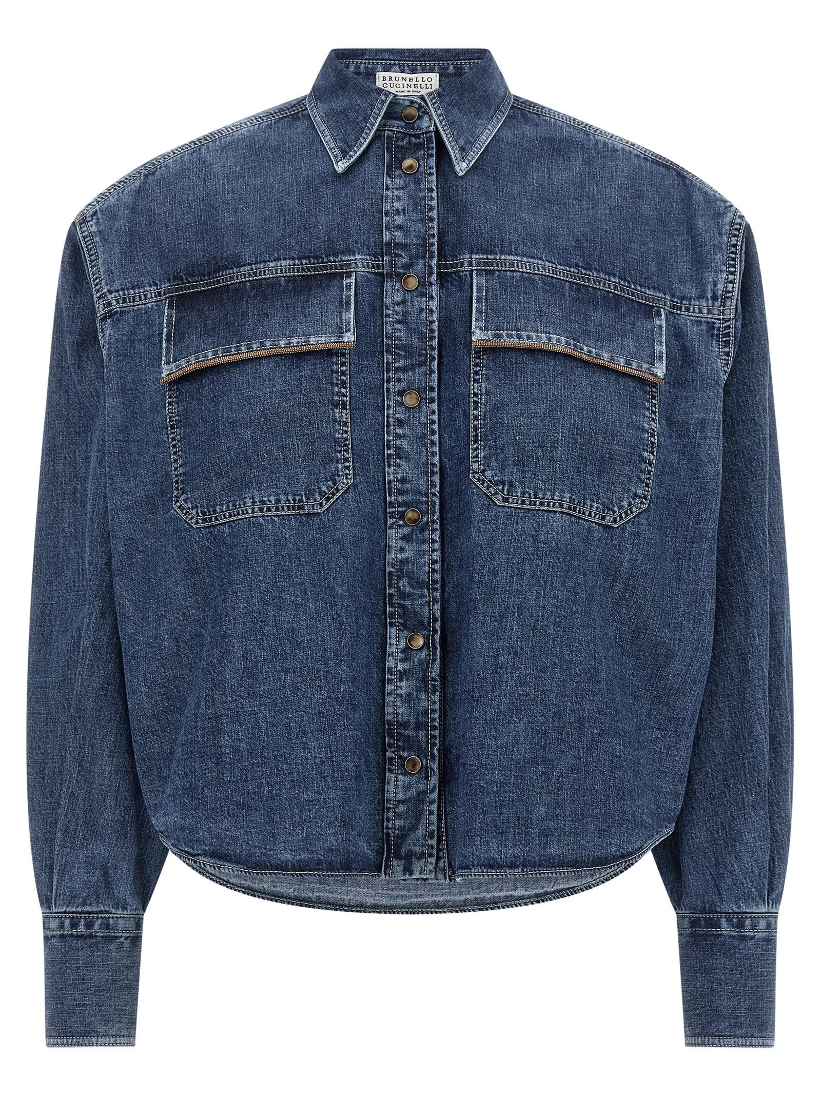 Brunello Cucinelli Blue Cotton Blouse
