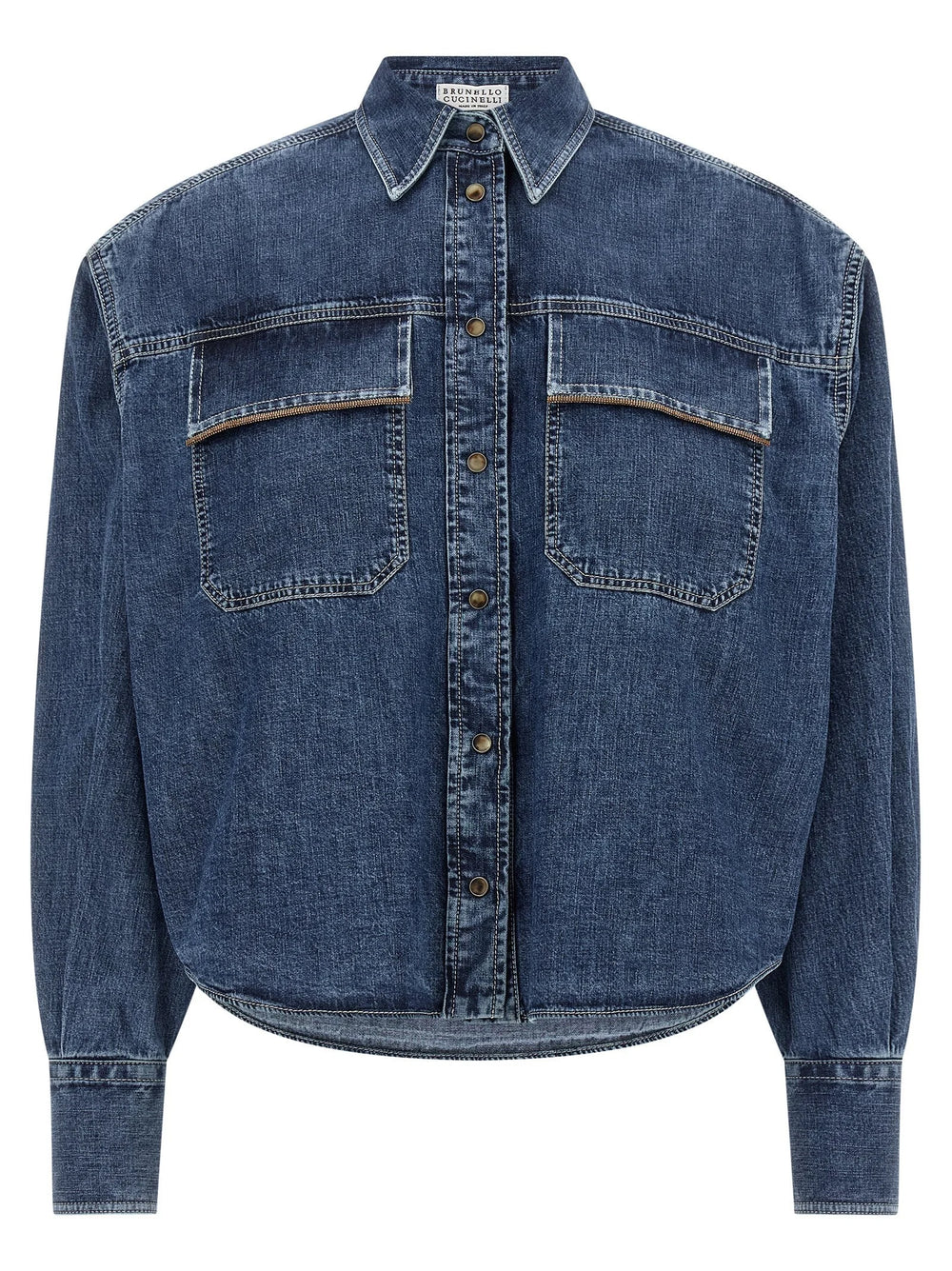 Brunello Cucinelli Blue Cotton Blouse