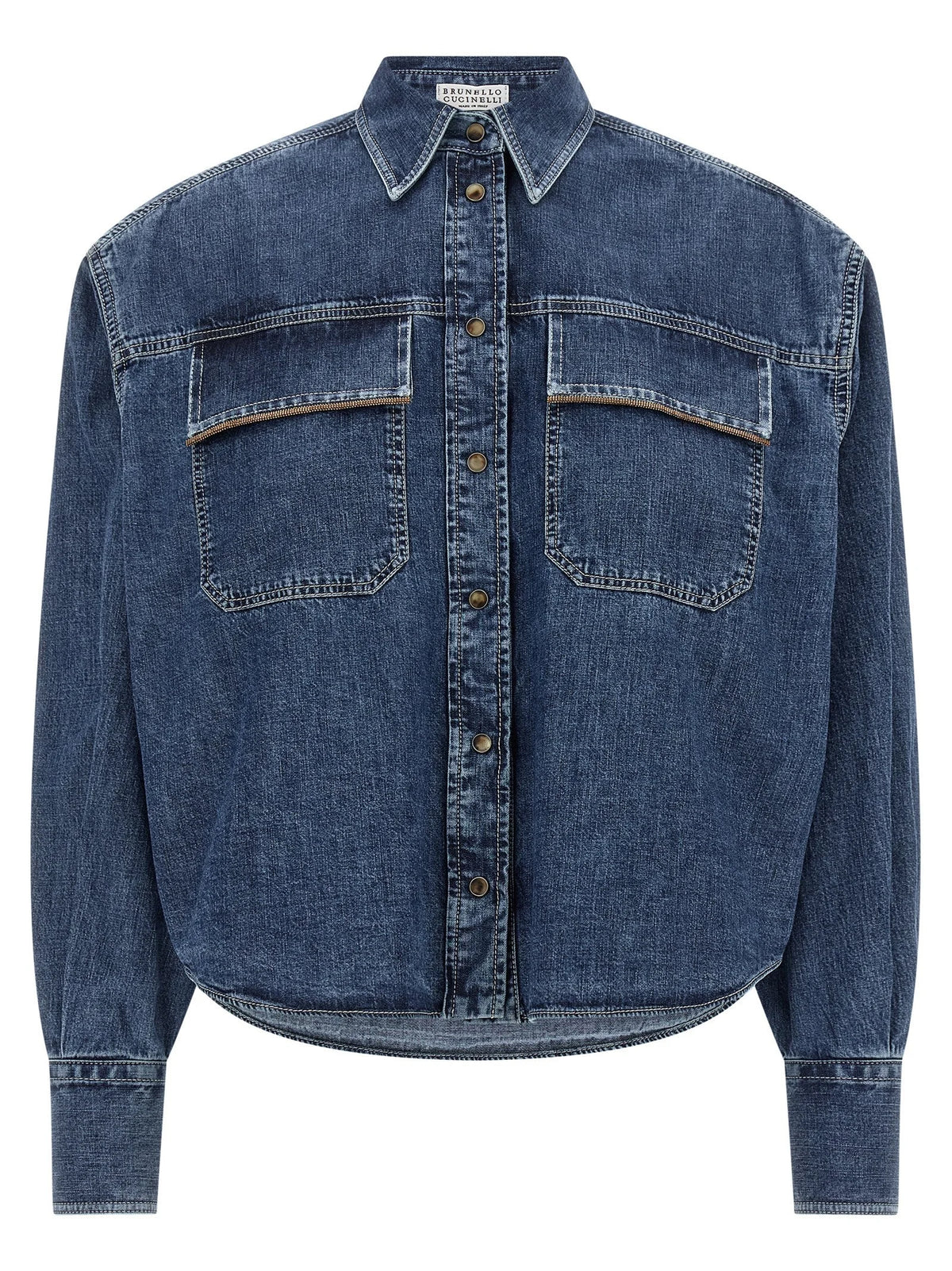 Brunello Cucinelli Blue Cotton Blouse