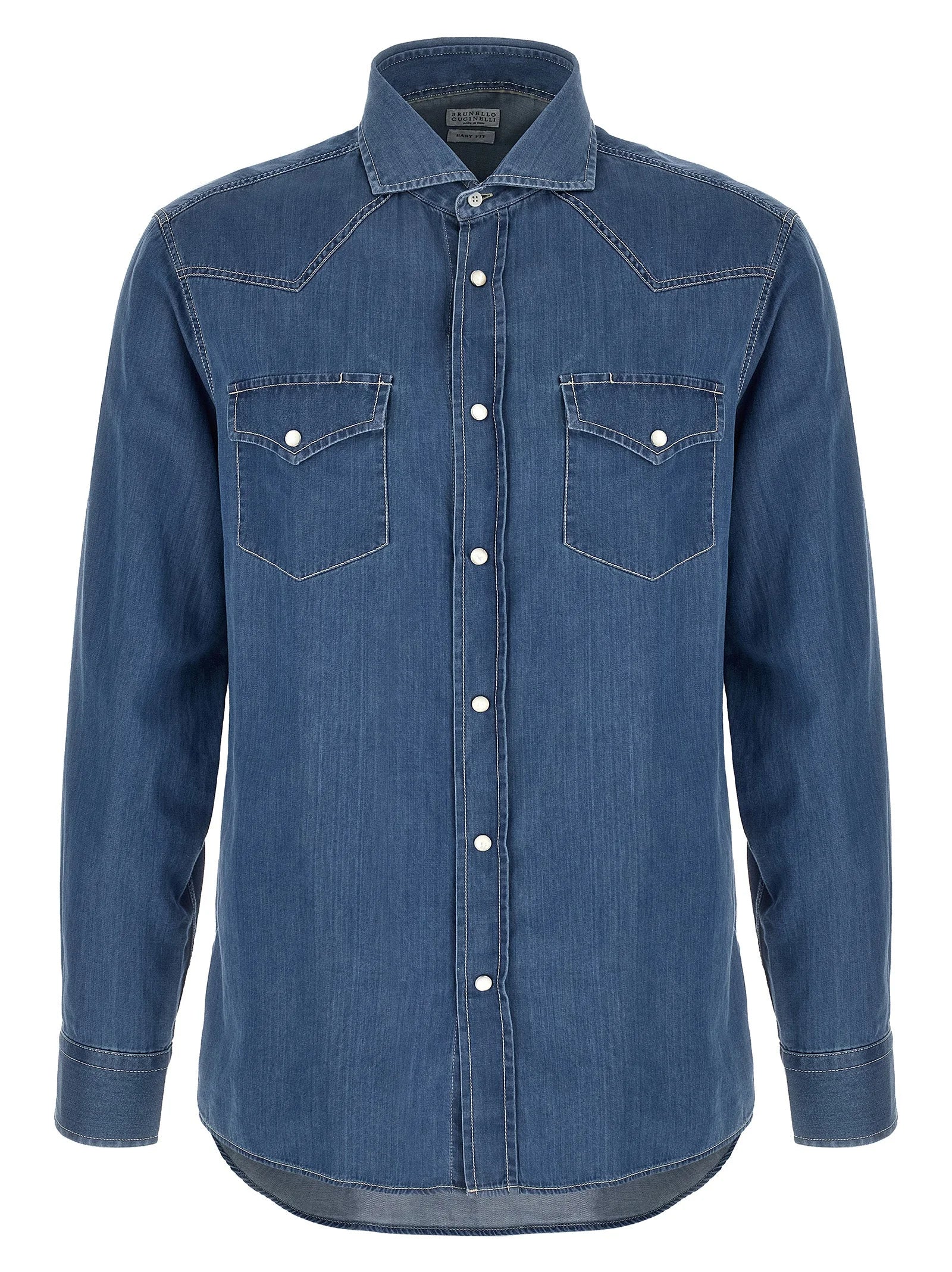Brunello Cucinelli Blue Cotton Blouse