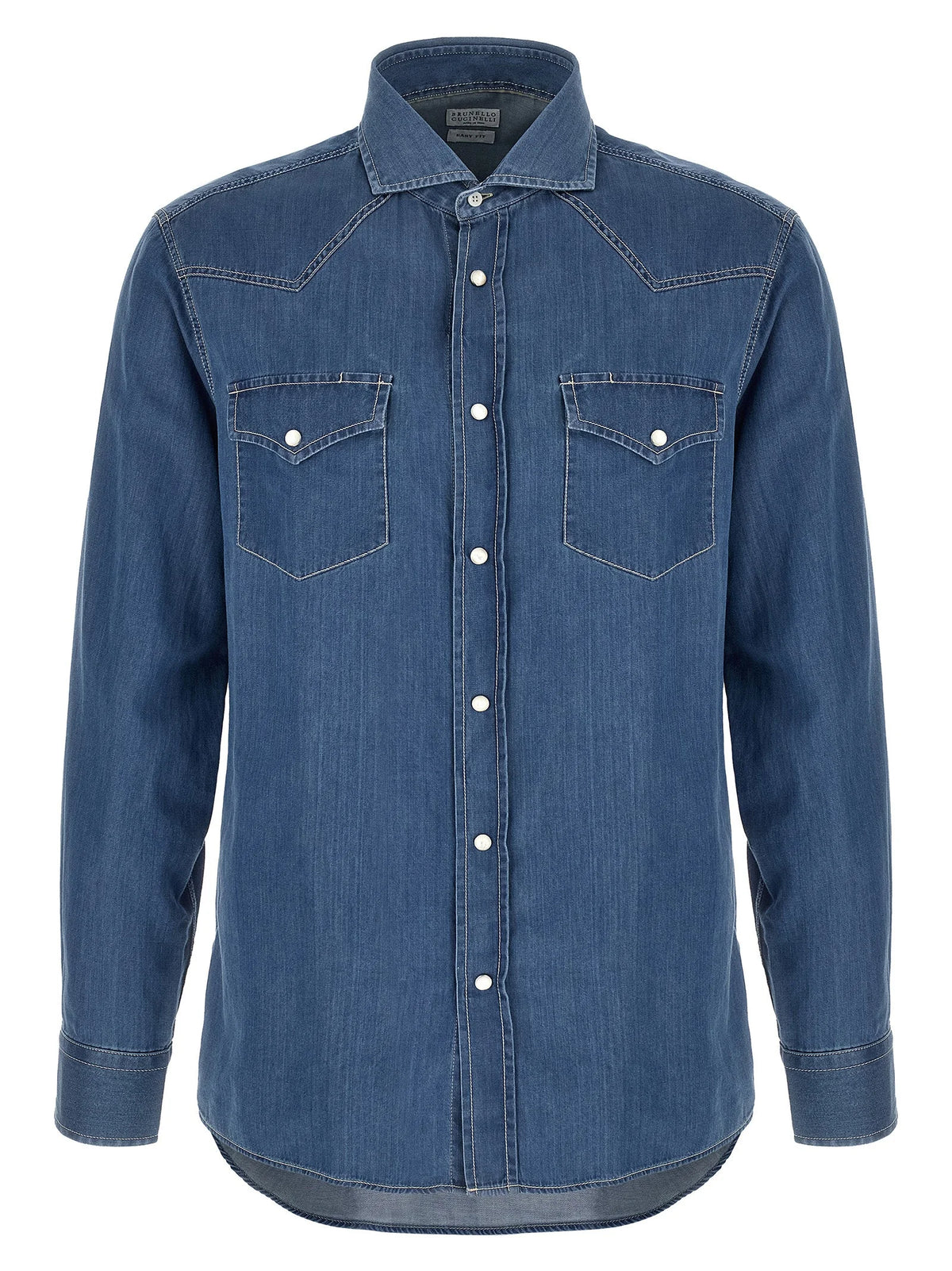 Brunello Cucinelli Blue Cotton Blouse