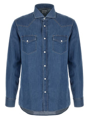 Brunello Cucinelli Blue Cotton Blouse