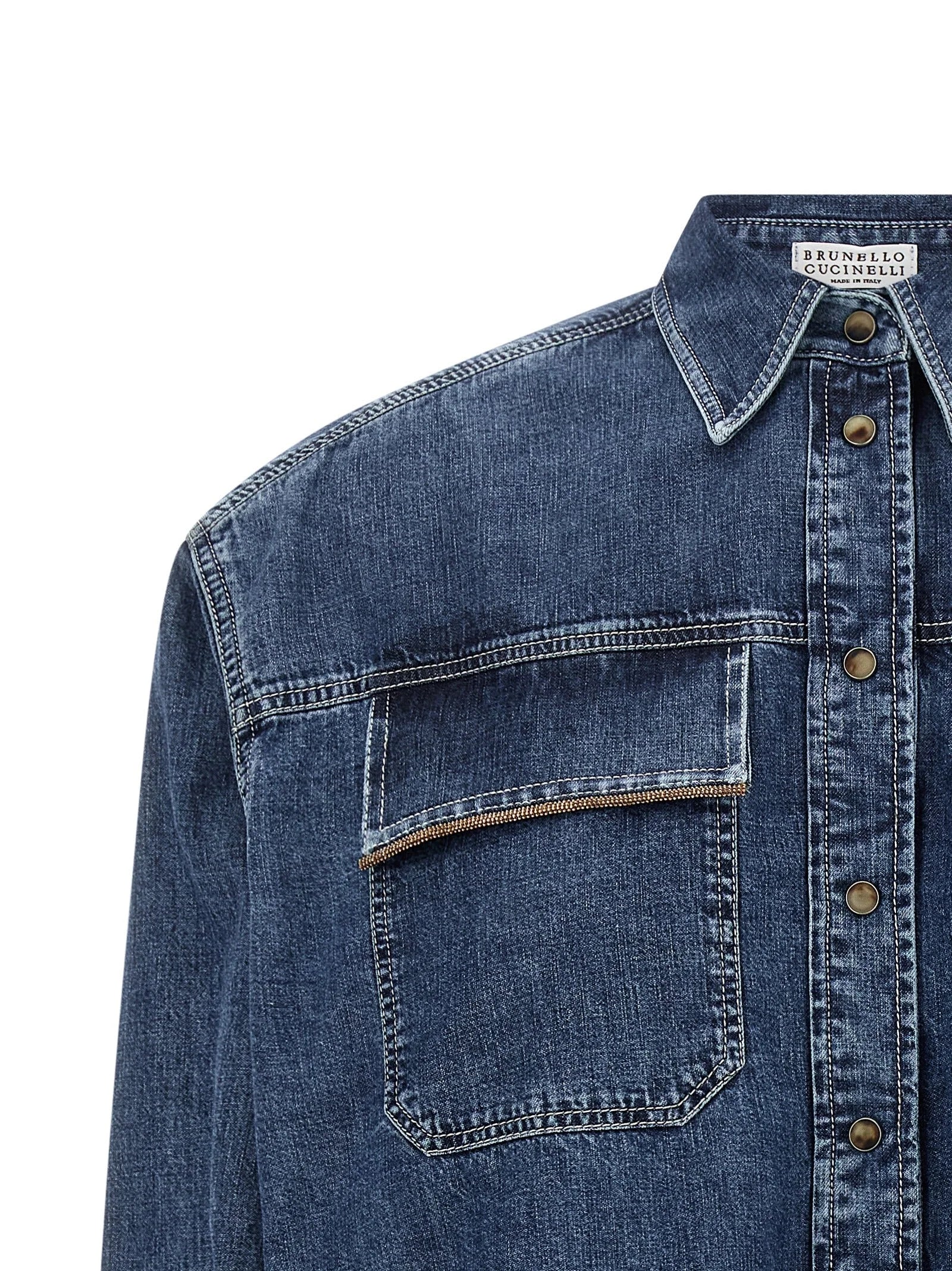 Brunello Cucinelli Blue Cotton Blouse