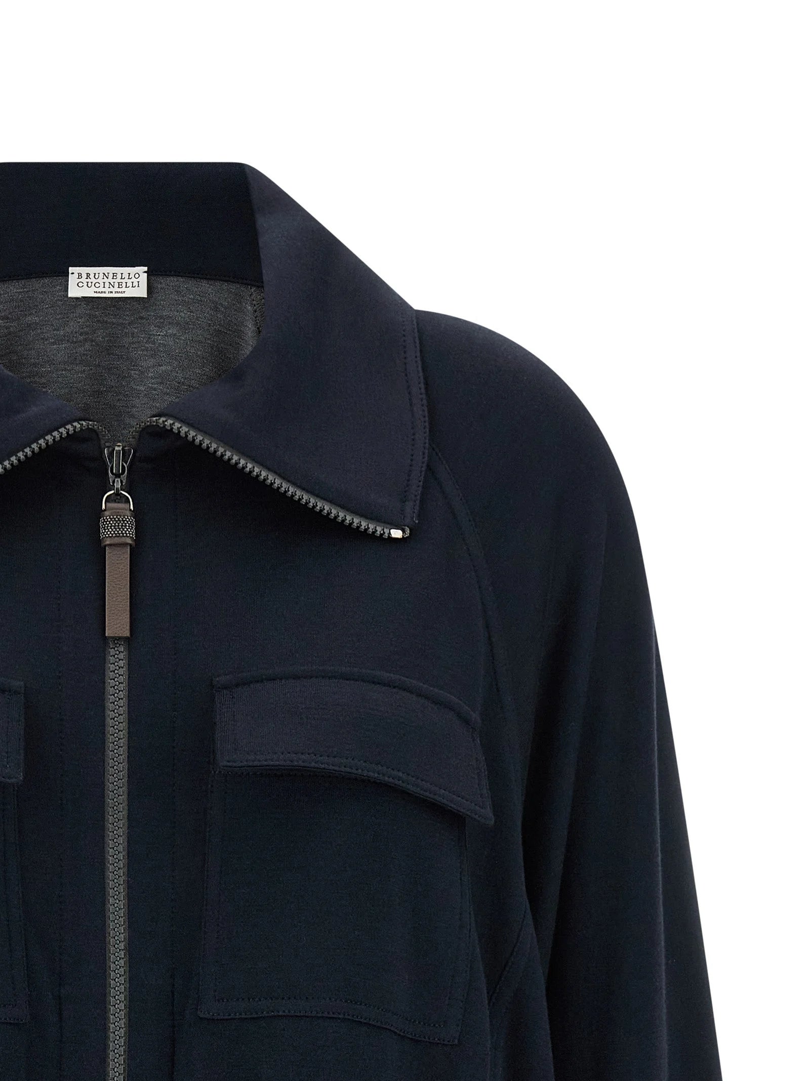Brunello Cucinelli Blue Cotton Bomber