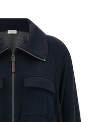 Brunello Cucinelli Blue Cotton Bomber