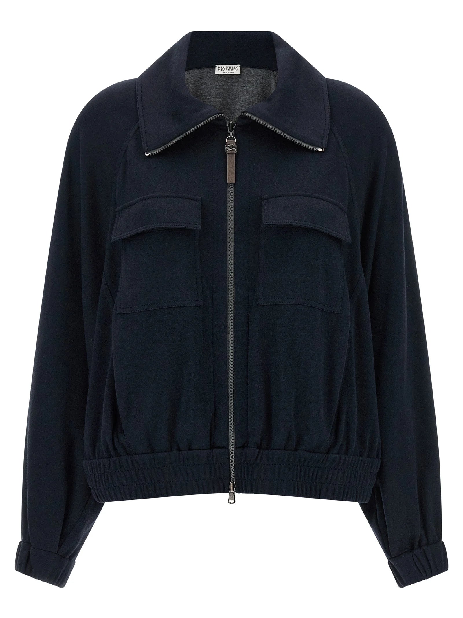 Brunello Cucinelli Blue Cotton Bomber