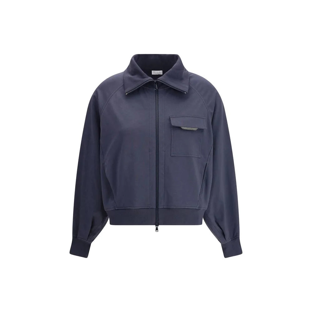 Brunello Cucinelli Blue Cotton Bomber - M