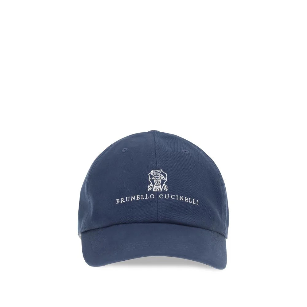 Brunello Cucinelli Blue Cotton Cap (Baseball Hat) - M