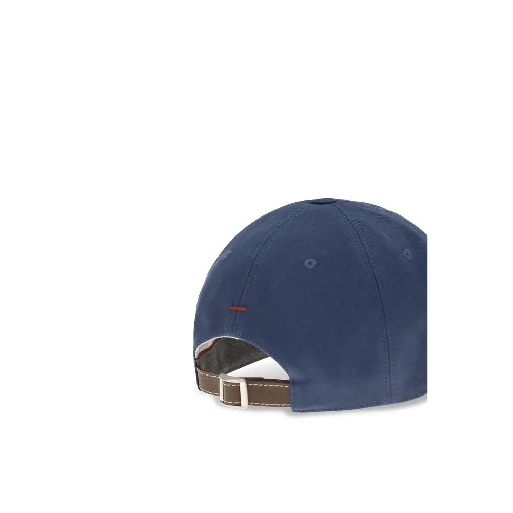 Brunello Cucinelli Blue Cotton Cap (Baseball Hat) - M