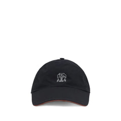 Brunello Cucinelli Blue Cotton Cap (Baseball Hat) - M