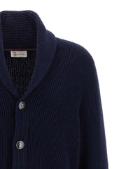 Brunello Cucinelli Blue Cotton Cardigan