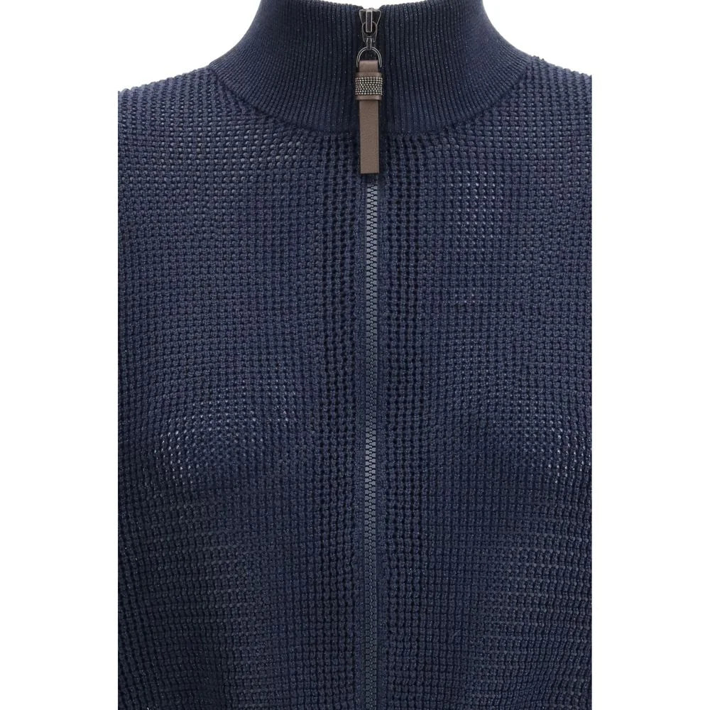 Brunello Cucinelli Blue Cotton Cardigan