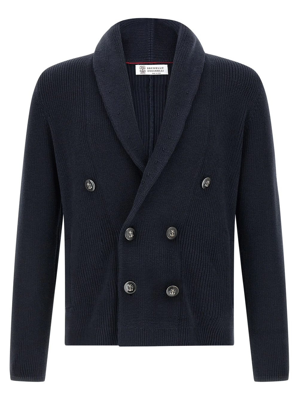 Brunello Cucinelli Blue Cotton Cardigan - IT52 | XL