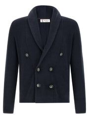 Brunello Cucinelli Blue Cotton Cardigan - IT52 | XL