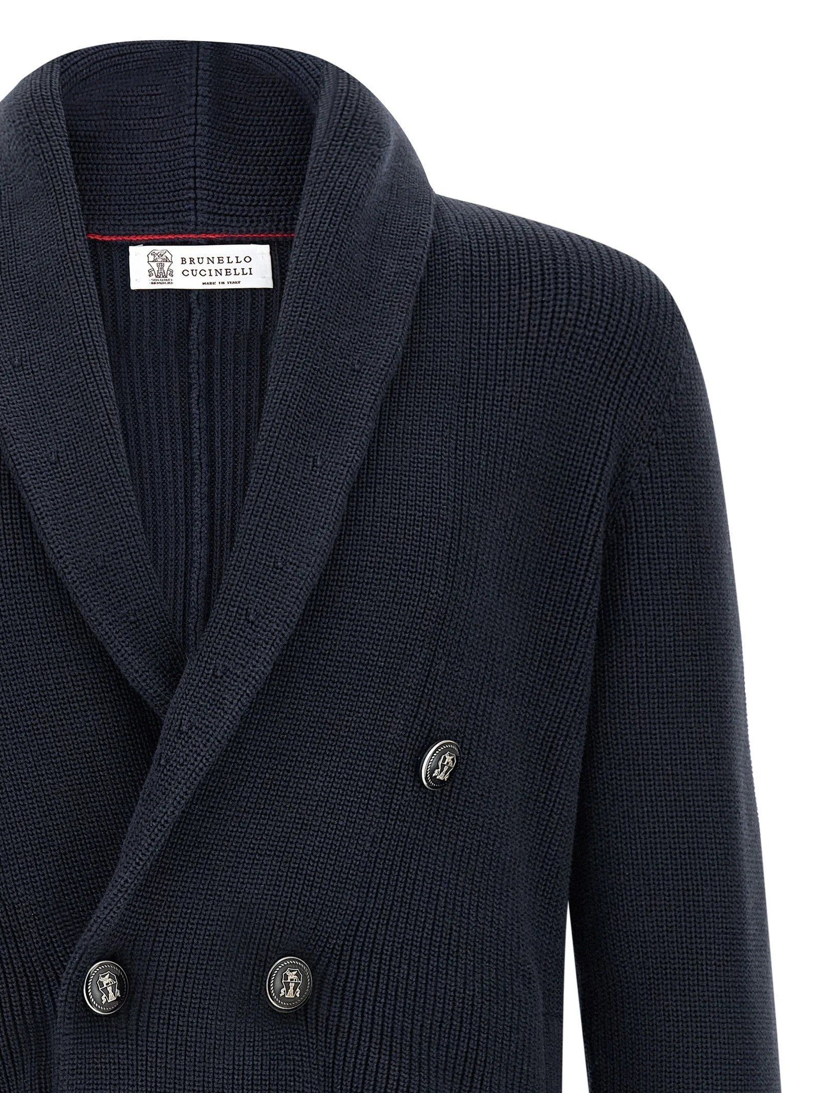Brunello Cucinelli Blue Cotton Cardigan - IT52 | XL