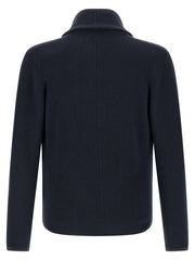 Brunello Cucinelli Blue Cotton Cardigan - IT52 | XL