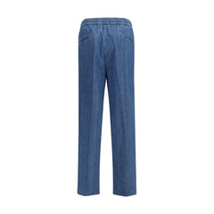 Brunello Cucinelli Blue Cotton Casual Pants