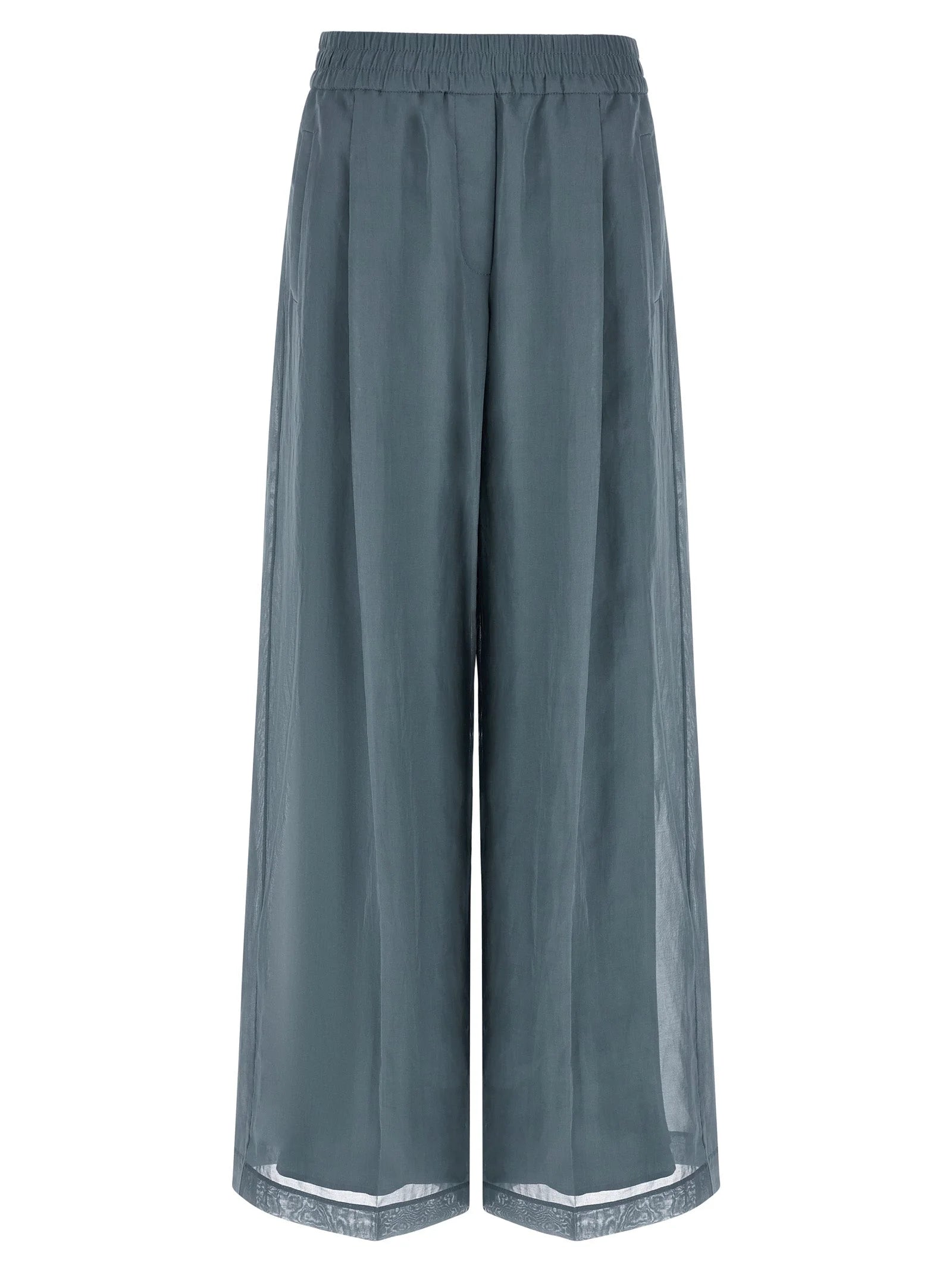 Brunello Cucinelli Blue Cotton Casual Pants
