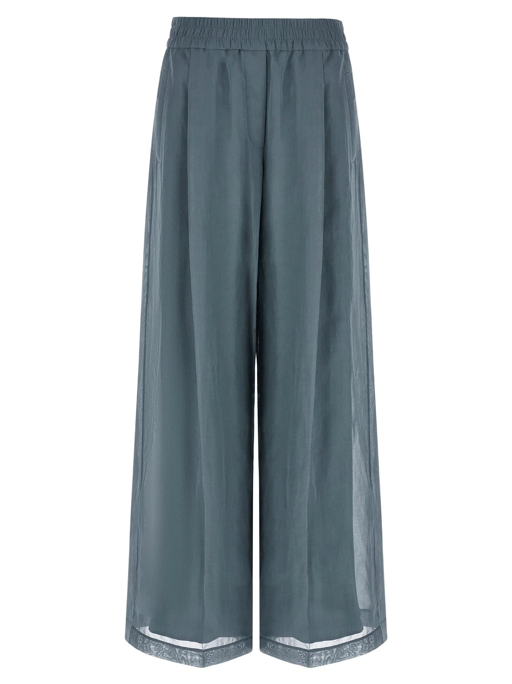 Brunello Cucinelli Blue Cotton Casual Pants