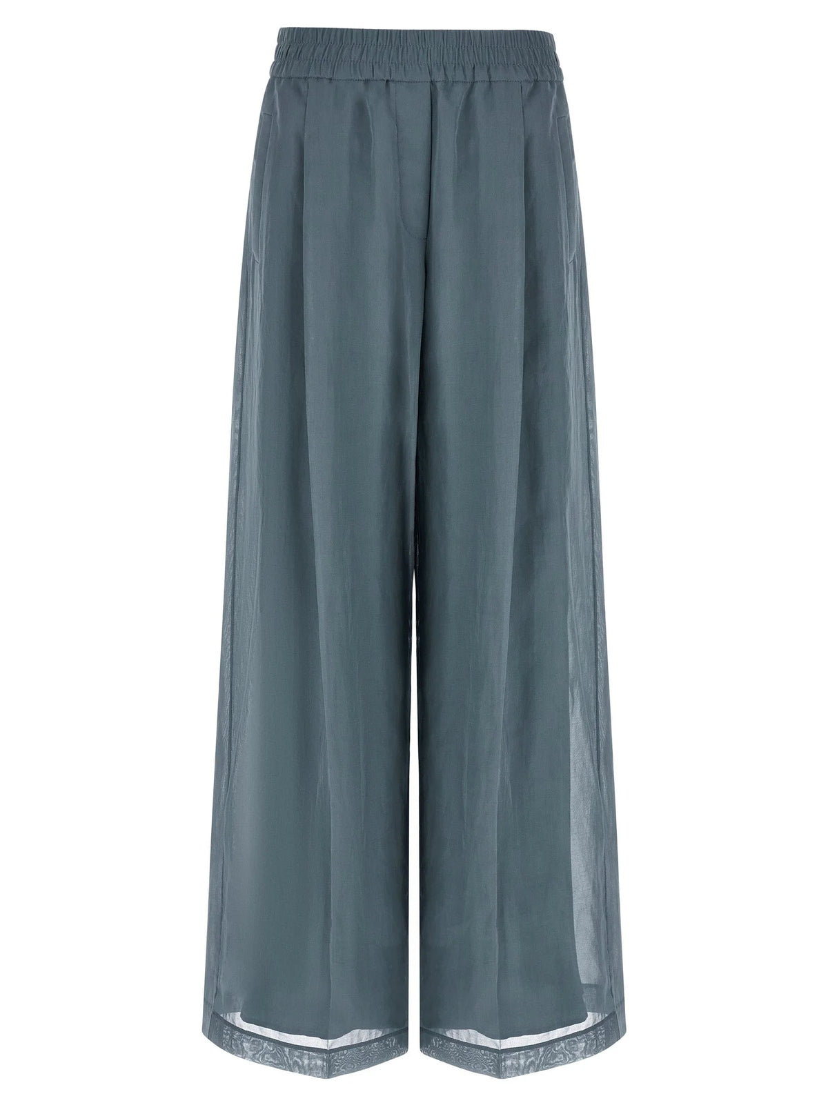 Brunello Cucinelli Blue Cotton Casual Pants