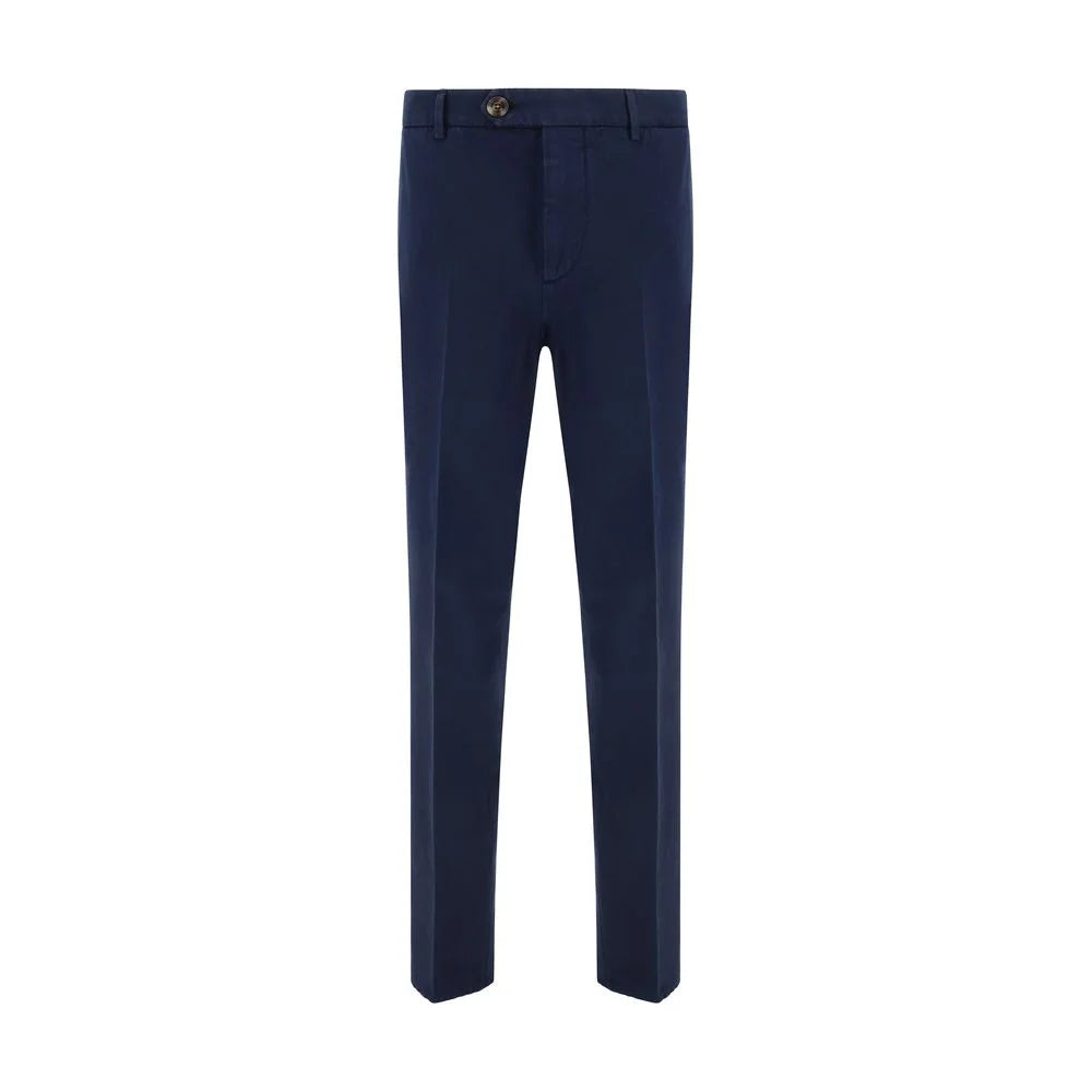 Brunello Cucinelli Blue Cotton Casual Pants