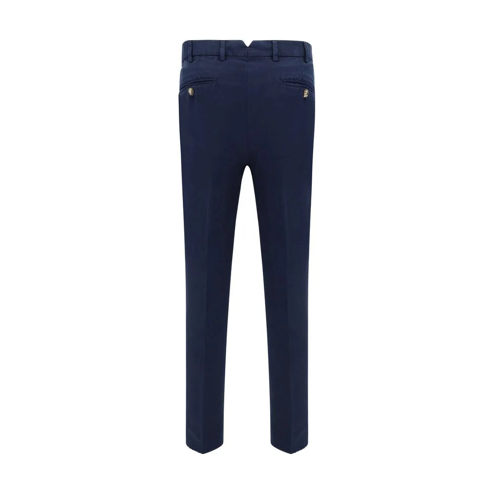 Brunello Cucinelli Blue Cotton Casual Pants