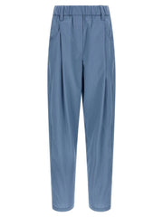 Brunello Cucinelli Blue Cotton Casual Pants - IT40