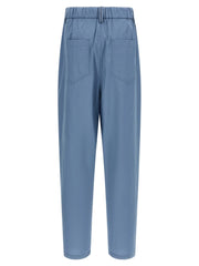 Brunello Cucinelli Blue Cotton Casual Pants - IT40