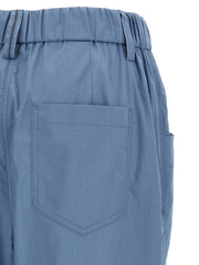 Brunello Cucinelli Blue Cotton Casual Pants - IT40