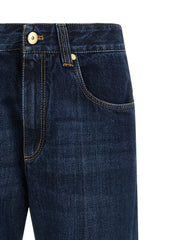 Brunello Cucinelli Blue Cotton Cropped Jeans