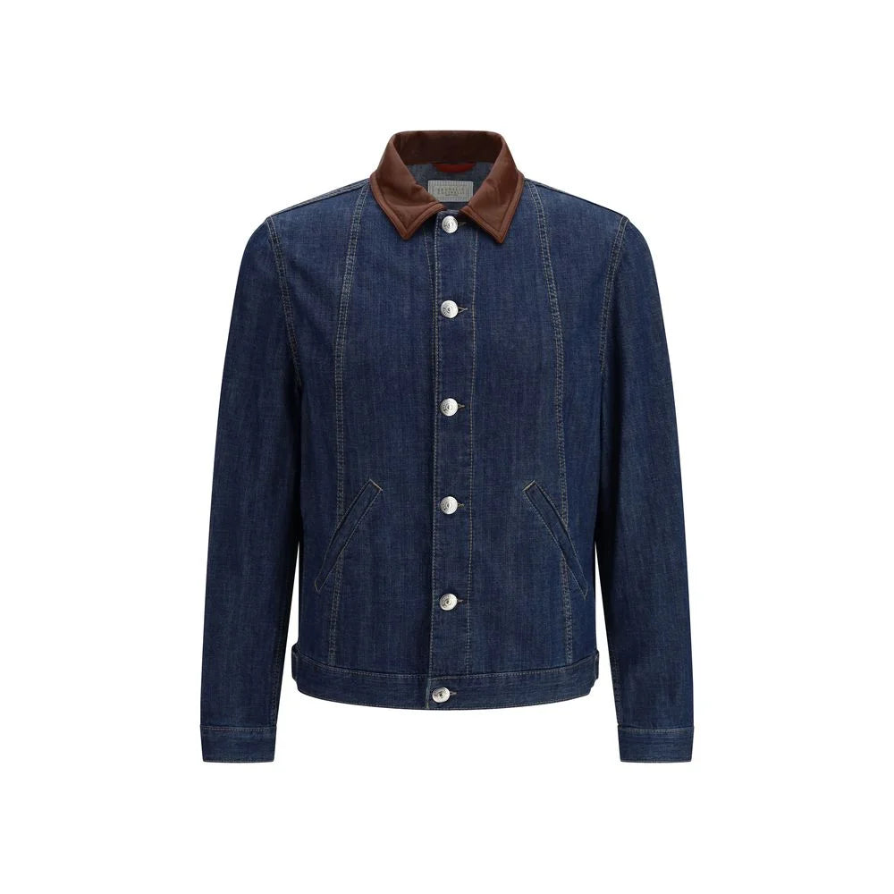 Brunello Cucinelli Blue Cotton Denim Jacket