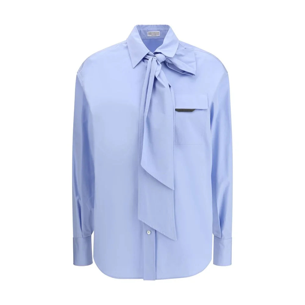 Brunello Cucinelli Blue Cotton Dress Shirt - L