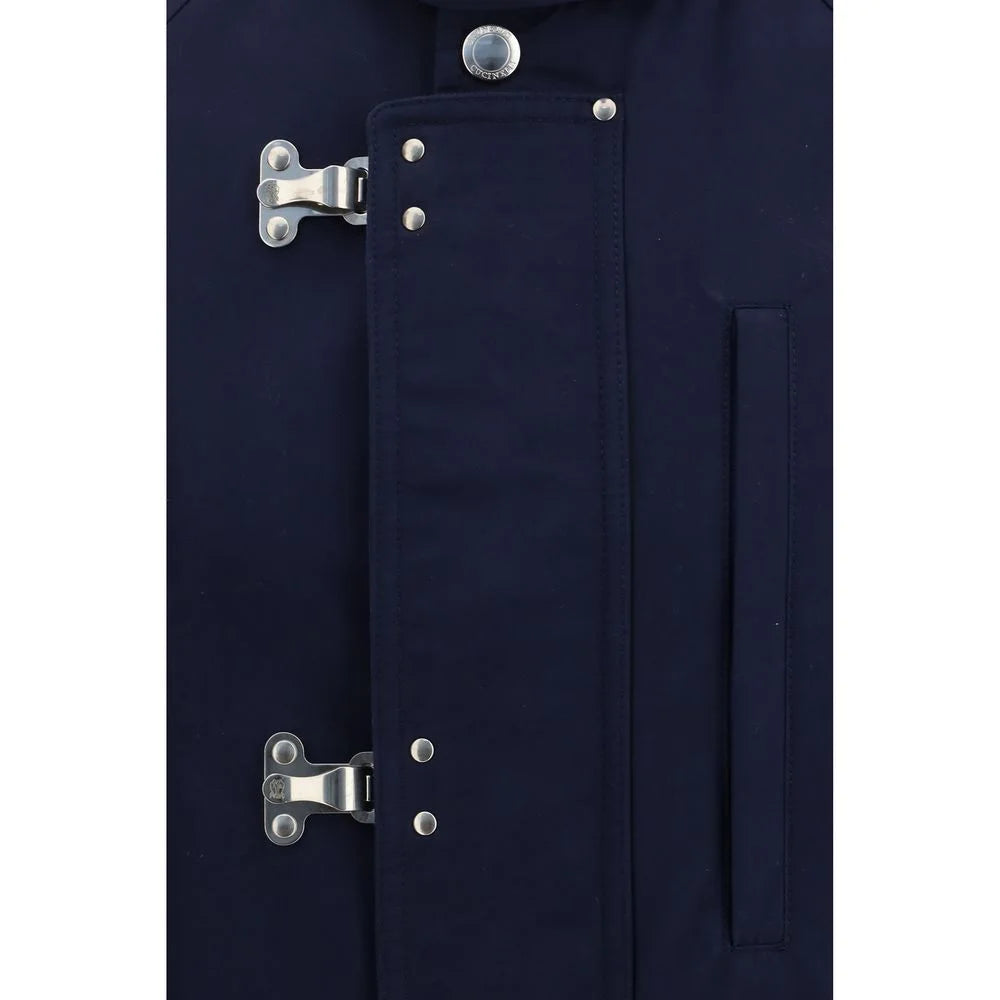 Brunello Cucinelli Blue Cotton Full-Length Jacket