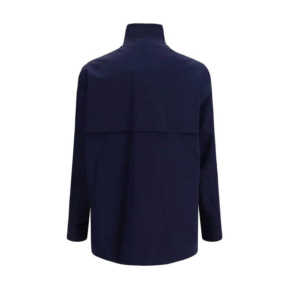 Brunello Cucinelli Blue Cotton Full-Length Jacket