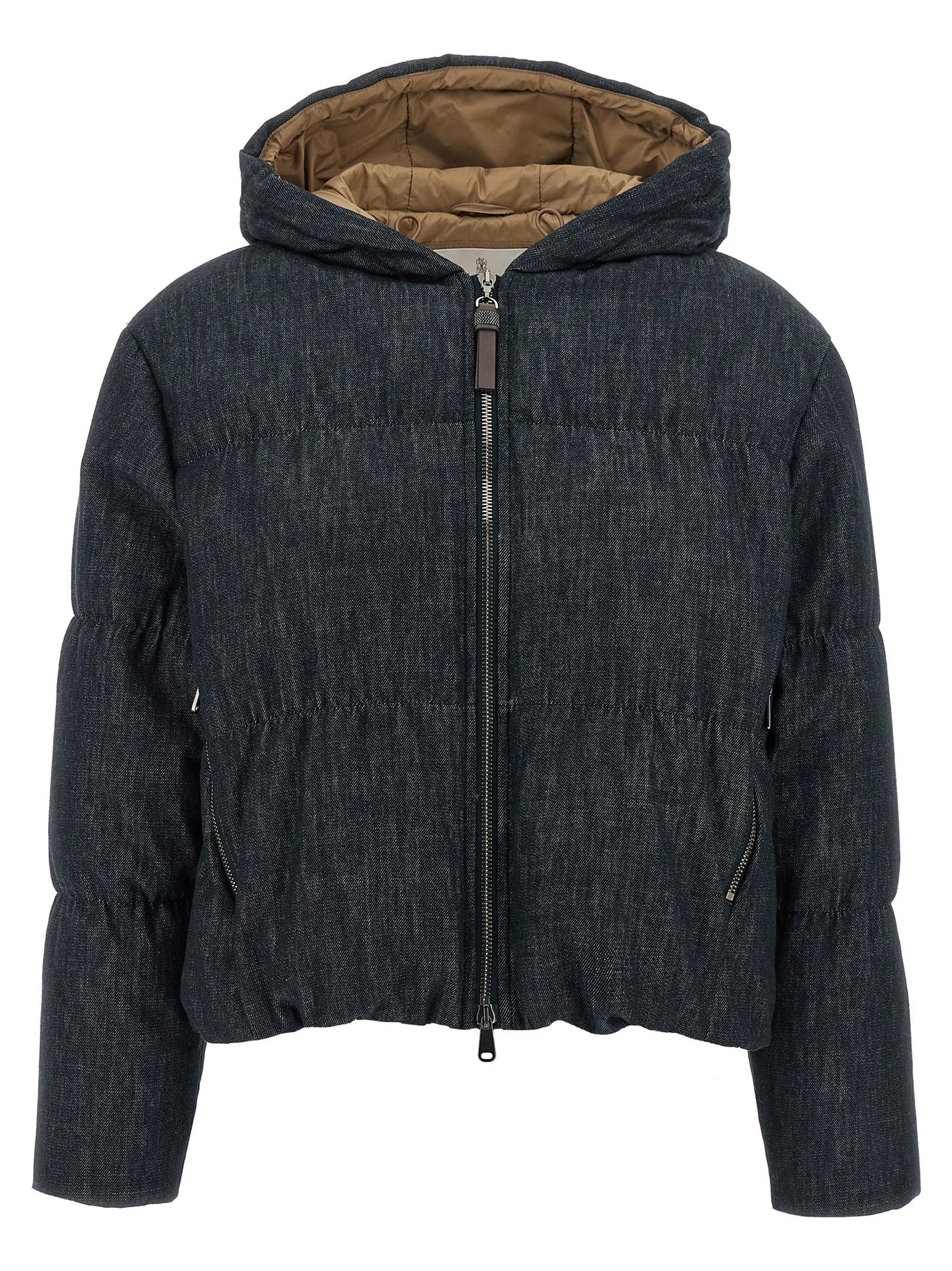 Brunello Cucinelli Blue Cotton Full-Length Jacket - IT42