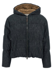 Brunello Cucinelli Blue Cotton Full-Length Jacket - IT42